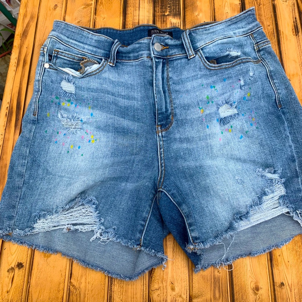 Just Blue paint splatter Jean shorts size 2xl